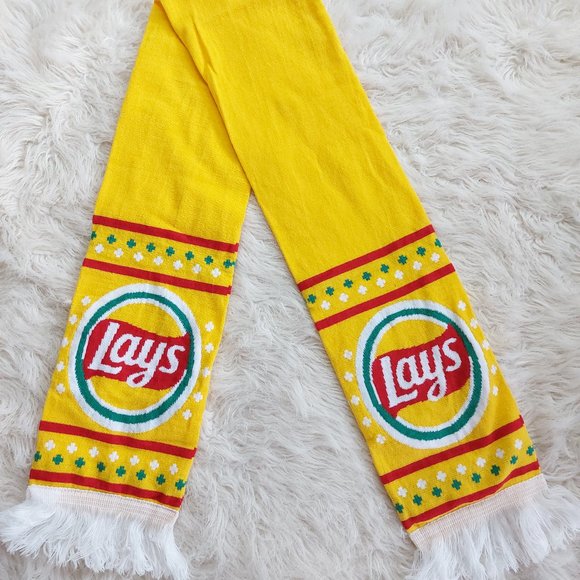 Lays Chips Logo Yellow Knit Scarf 60" length - Picture 4 of 4